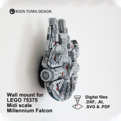 Wall mount for LEGO 75375 - Midi scale Millennium Falcon - Laser cut files