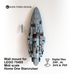 Wall mount for LEGO 75405 midi scale Home One Starcruiser - Laser cut files