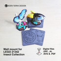 Wall mount for the LEGO 21342 Insect Collection - Laser files